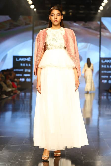 Rahul Singh Chanderi Pure Silk Jacket With Dress 