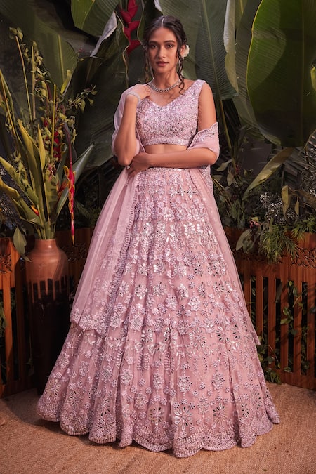 Stone Grey And Powder Pink Shaded Lehenga With Stone Grey Choli With Heavy  Embroidery Work Onlin… | Indian bridal wear, Latest bridal lehenga, Bridal  lehenga online
