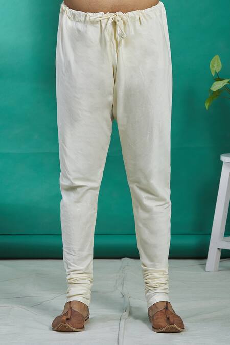 Shop_Kishore Ramani_White Silk Kurta Set _Online_at_Aza_Fashions