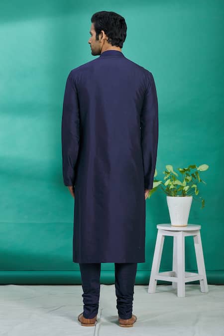 Kishore Ramani Silk Pintuck Kurta Set 