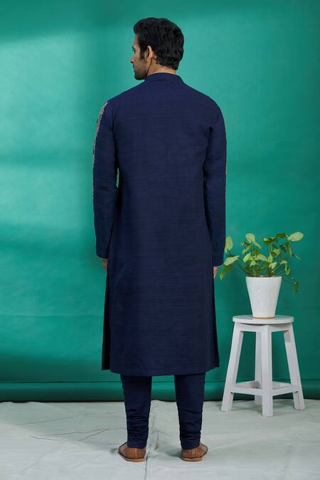 Kishore Ramani Silk Embroidered Kurta Set 