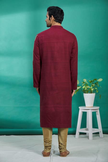 Kishore Ramani Silk Embroidered Kurta Set 