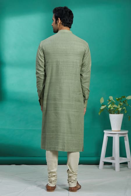 Kishore Ramani Silk Embroidered Kurta Set 