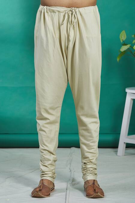 Shop_Kishore Ramani_Green Silk Rikrack Embroidered Kurta Set _Online_at_Aza_Fashions