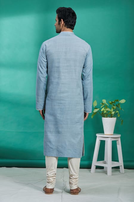 Kishore Ramani Silk Embroidered Kurta Set 