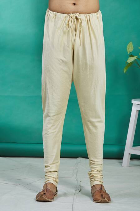 Shop_Kishore Ramani_Yellow Silk Geometric Embroidered Kurta Set _Online_at_Aza_Fashions