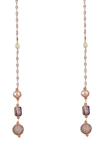 Buy_Curio Cottage_Gold Plated Semi Precious Stones Crystal String Scarf Necklace_Online_at_Aza_Fashions