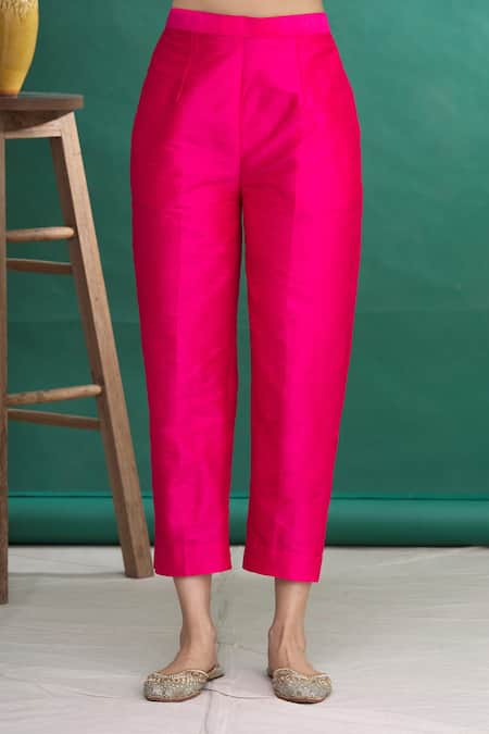 Khwaab By Sanjana Lakhani_Green Silk Embroidery Mandarin Collar Placement Kurta And Pant Set _at_Aza_Fashions