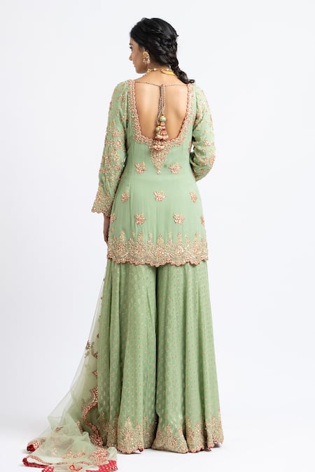 Nitika Gujral Floral Embroidered Kurta Sharara Set 