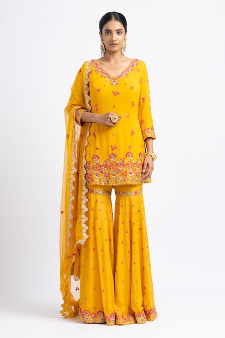 Nitika Gujral Embroidered Kurta Gharara Set 