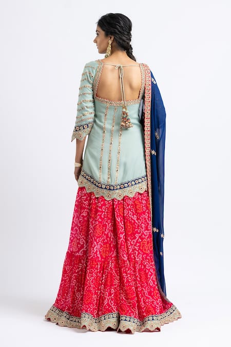 Nitika Gujral Floral Embroidered Kurta Sharara Set 