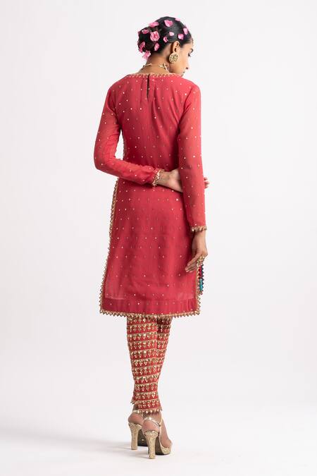 Vvani By Vani Vats Sequins Embroidered Kurta & Pant Set 