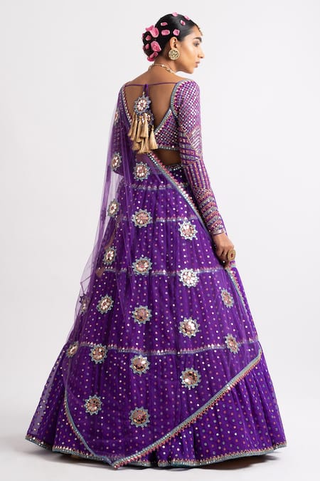 Vvani By Vani Vats Multi Tiered Embroidered Lehenga Set 