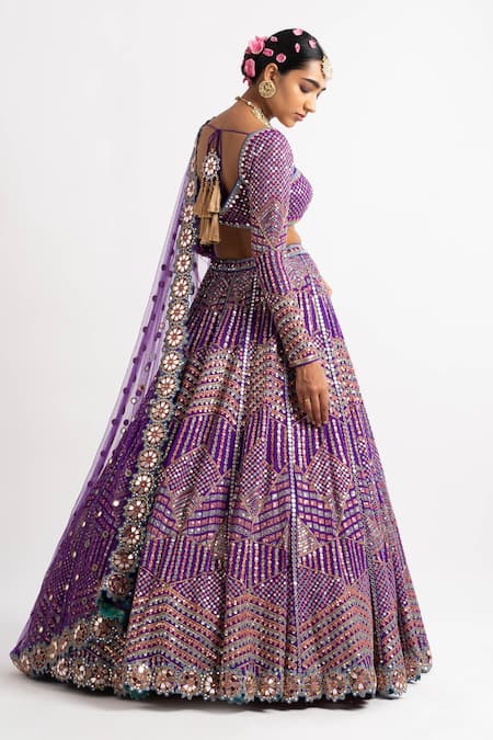 Vvani By Vani Vats Zari Thread Embroidered Bridal Lehenga Set 