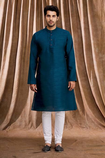 Aham-Vayam_Black Silk Mirrorwork Work Bundi And Kurta Set _Online_at_Aza_Fashions