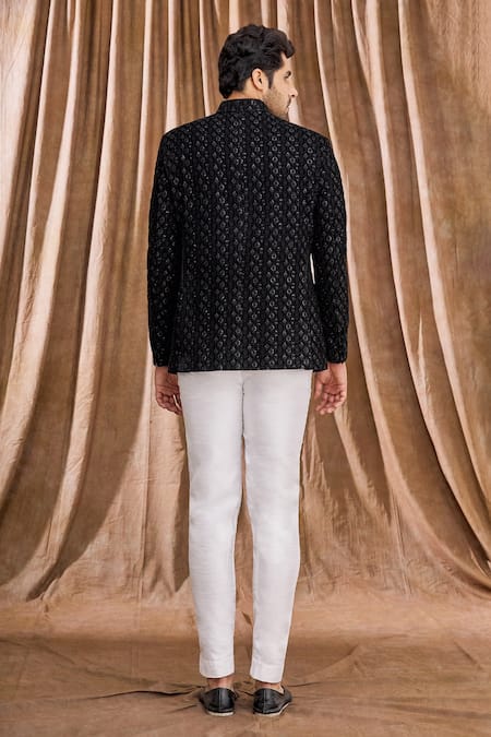 Aham-Vayam Floral Embellished Bandhgala 