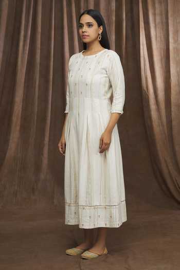 Shop Samyukta Singhania Beige Handloom Cotton Tunic Online at Aza Fashions Shop_Samyukta Singhania_Beige Handloom Cotton Tunic _Online_at_Aza_Fashions