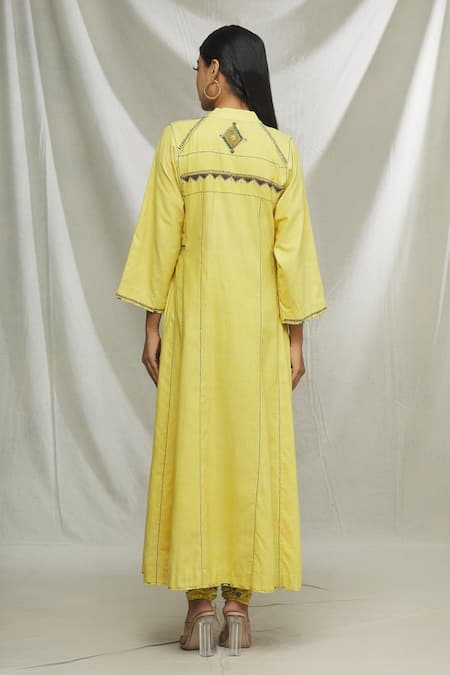 Ibai Geometric Embroidered Anarkali Set 