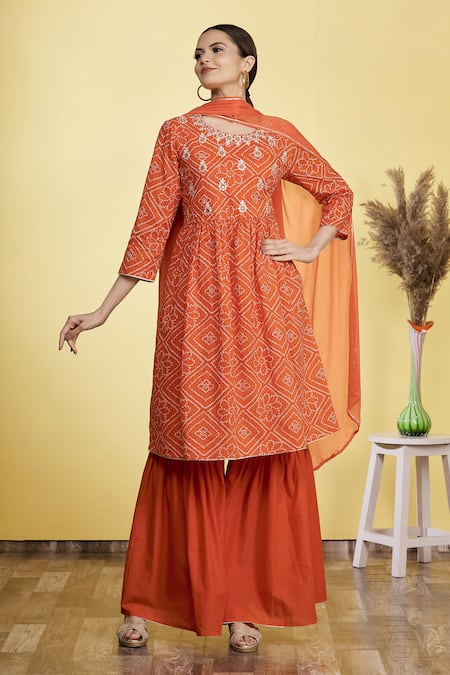 Aryavir Malhotra Bandhani Print Kurta Sharara Set 