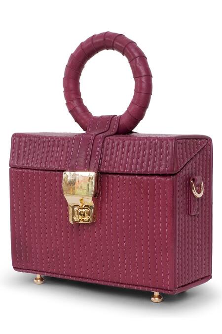 Born Flash_Purple Embroidery Sling Bag _Online_at_Aza_Fashions