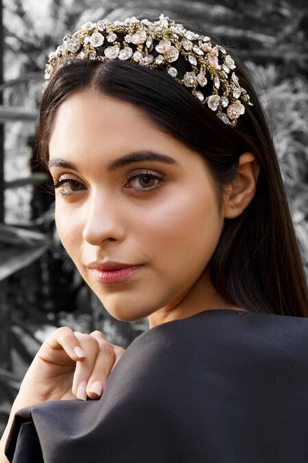 Buy Born Flash Gold Crystals, Sequins Amerie Hairband Online at Aza Fashions Buy_Born Flash_Gold Crystals, Sequins Amerie Hairband _Online_at_Aza_Fashions