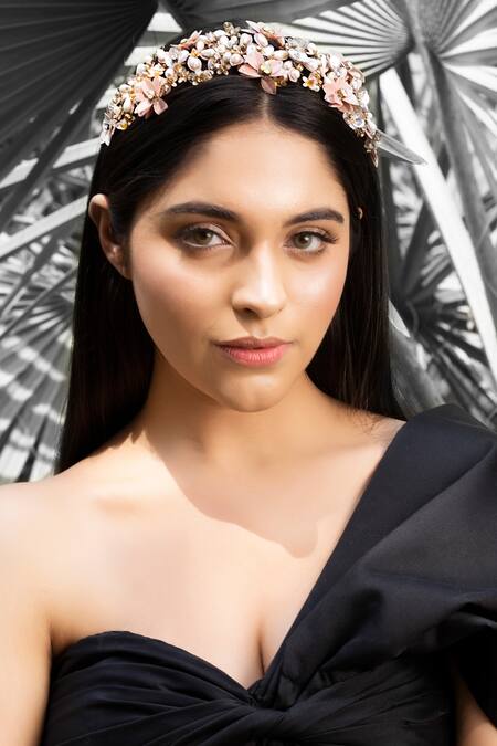Buy Born Flash Peach Beads, Sequins, Crystals Apolline Hairband Online at Aza Fashions Buy_Born Flash_Peach Beads, Sequins, Crystals Apolline Hairband _Online_at_Aza_Fashions