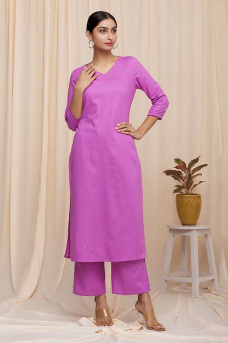 Purple Faux Georgette Plain Gown With Dupatta