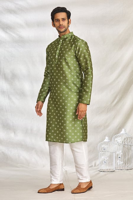 MEN KURTA MEHENDI GREEN – MTJ