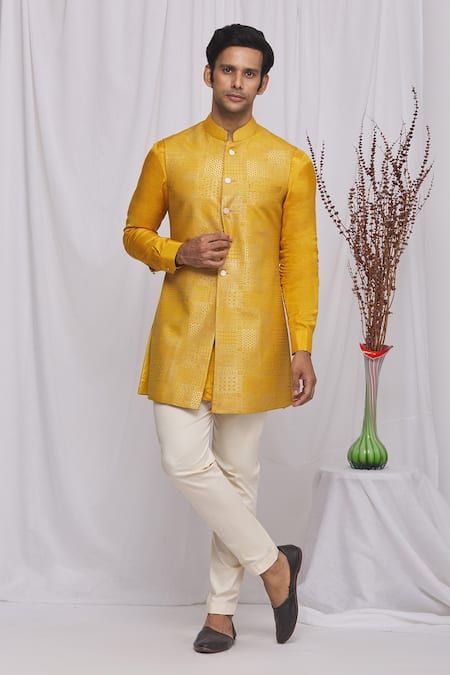 Ekam By Manish Floral Print Bundi & Shirt Set 