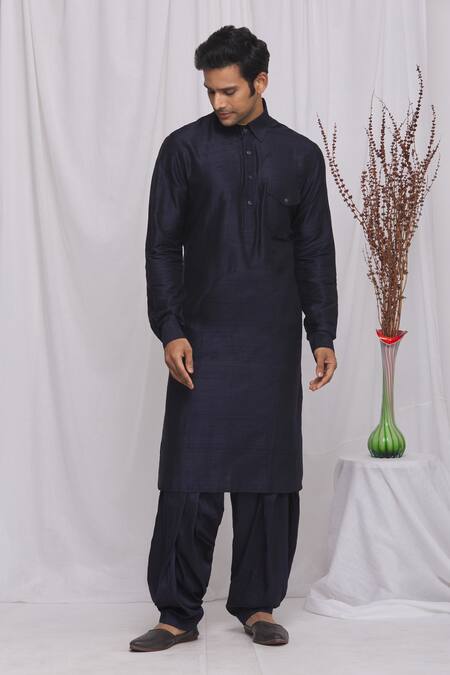 Ekam By Manish Blue Raw Silk Pathani Set Online at Aza Fashions Ekam By Manish_Blue Raw Silk Pathani Set_Online_at_Aza_Fashions