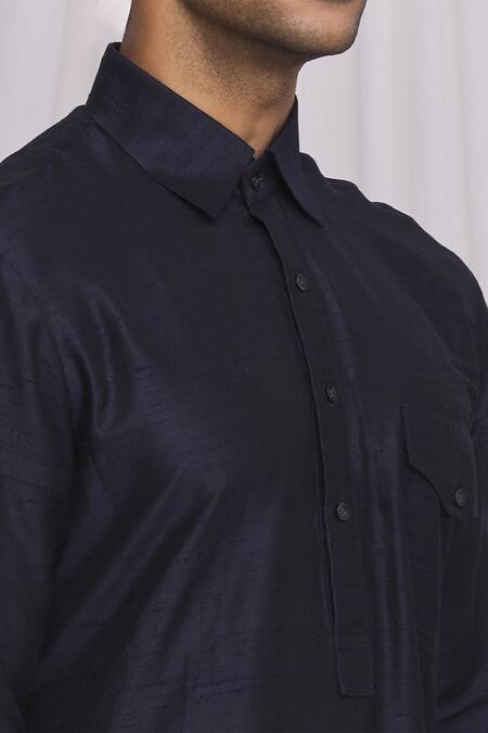 Ekam By Manish Blue Raw Silk Pathani Set at Aza Fashions Ekam By Manish_Blue Raw Silk Pathani Set_at_Aza_Fashions