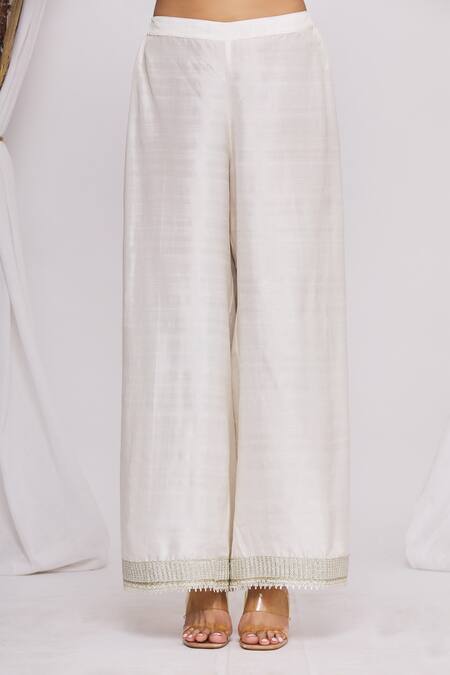 Shop_Ekta Singh_Pink Silk, Organza Floral Motifs V Neck Embroidered Kurta Set _Online_at_Aza_Fashions