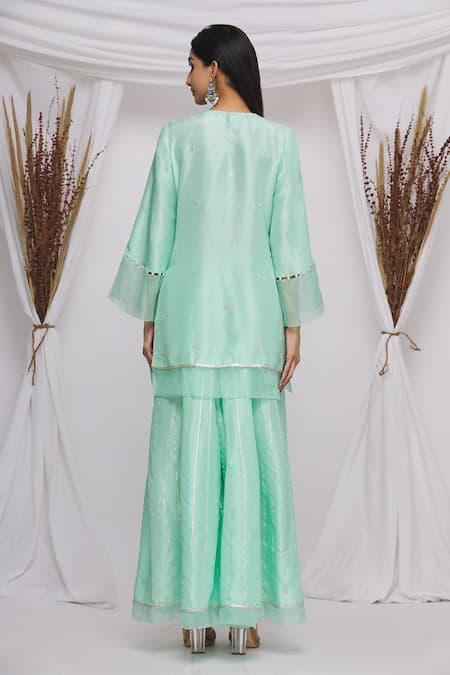 Ekta Singh Floral Embroidered Kurta Sharara Set 