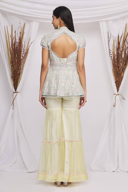 Ekta Singh Embroidered Gharara Set With Jacket 