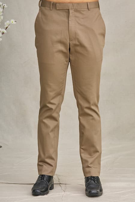 Buy TIM ROBBINS MEN'S TROUSERS BROWN COLOR SLIM FIT COTTON BLEND FORMAL  TROUSERS|TROUSER| Online at Best Prices in India - JioMart.