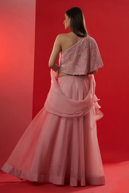 Suruchi Parakh Lehenga Set With One Shoulder Top 