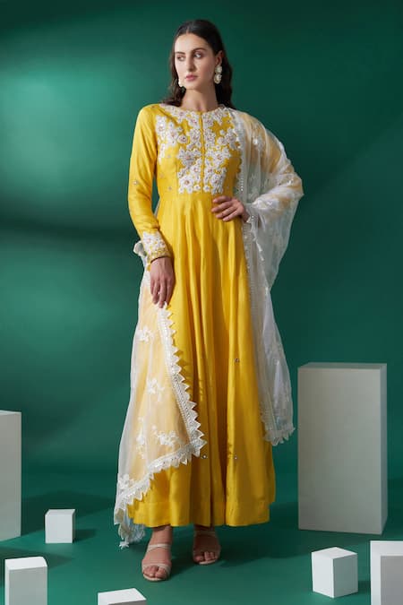 Suruchi Parakh Sequin Embroidered Anarkali With Dupatta 