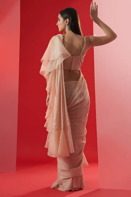 Suruchi Parakh Pre-Draped Ruffle Saree With Blouse 