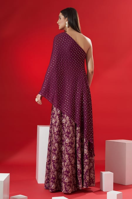 Suruchi Parakh One Shoulder Tunic & Pant Set 