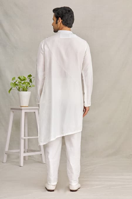 Yajy By Aditya Jain Silk Cowl Style Kurta 
