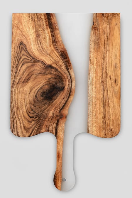 Buy_Silken_White Wood, Epoxy Icicle Wood-epoxy Platter_Online_at_Aza_Fashions