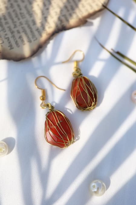 Yellow Chimes Earrings For Women Orange Color Thread Drop Earrings For –  YellowChimes