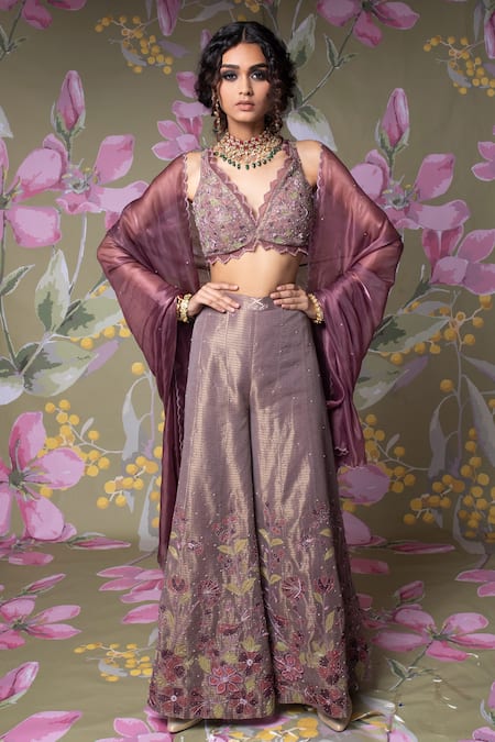 Show Shaa Orchid Embroidered Palazzo Set 