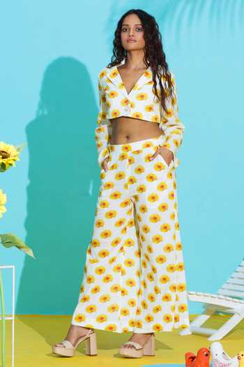 Fine Cotton Daisy Print Pant Set 