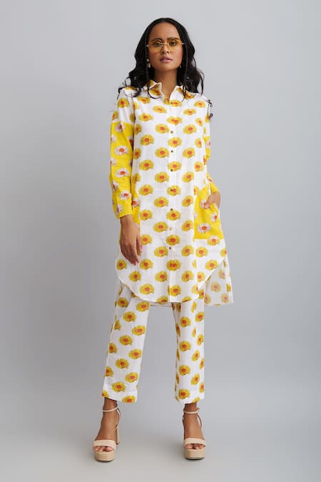 Nautanky Daisy Print Tunic & Pant Set 