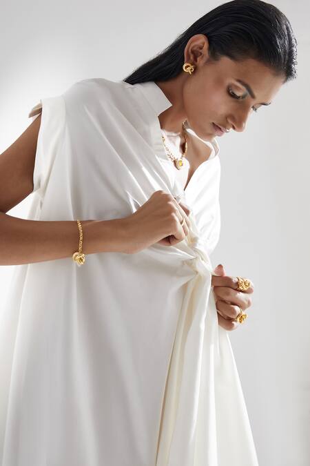 Buy Echostudio White Cotton Solid V Neck Lily Jumpsuit Online at Aza Fashions Buy_Echostudio_White Cotton Solid V Neck Lily Jumpsuit _Online_at_Aza_Fashions