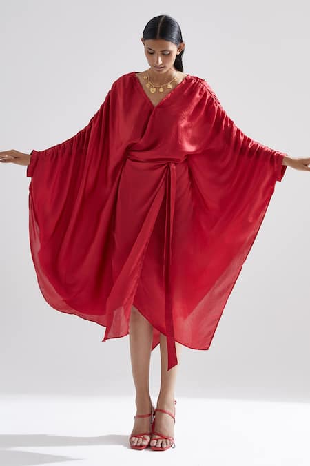 Echo By Tanya Arora Peony Draped Dress 