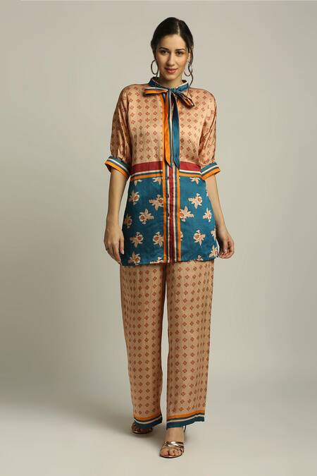 Soup by Sougat Paul Floral Print Shirt & Pant Set 