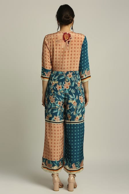 Soup By Sougat Paul Floral Print Angrakha Jumpsuit 