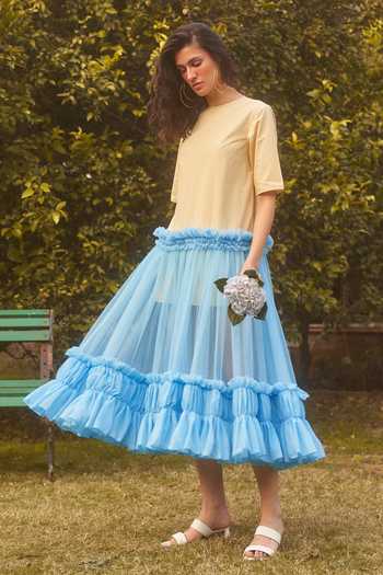 Therealb Forget Me Not Ruffle Dress 